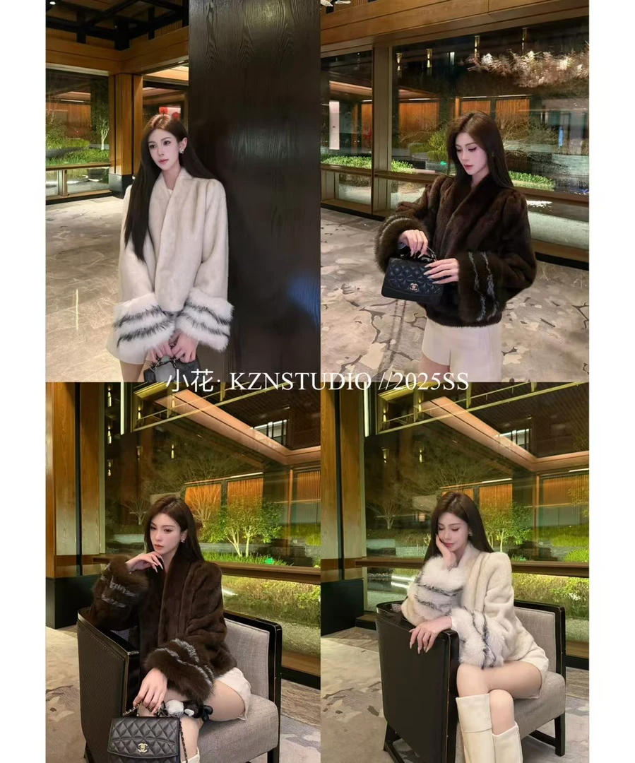 【雾岛风情】慵懒随性复合仿水貂皮草短外套