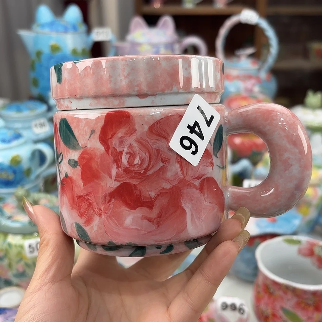 盛***夏景德镇手绘高温釉下彩陶瓷茶具