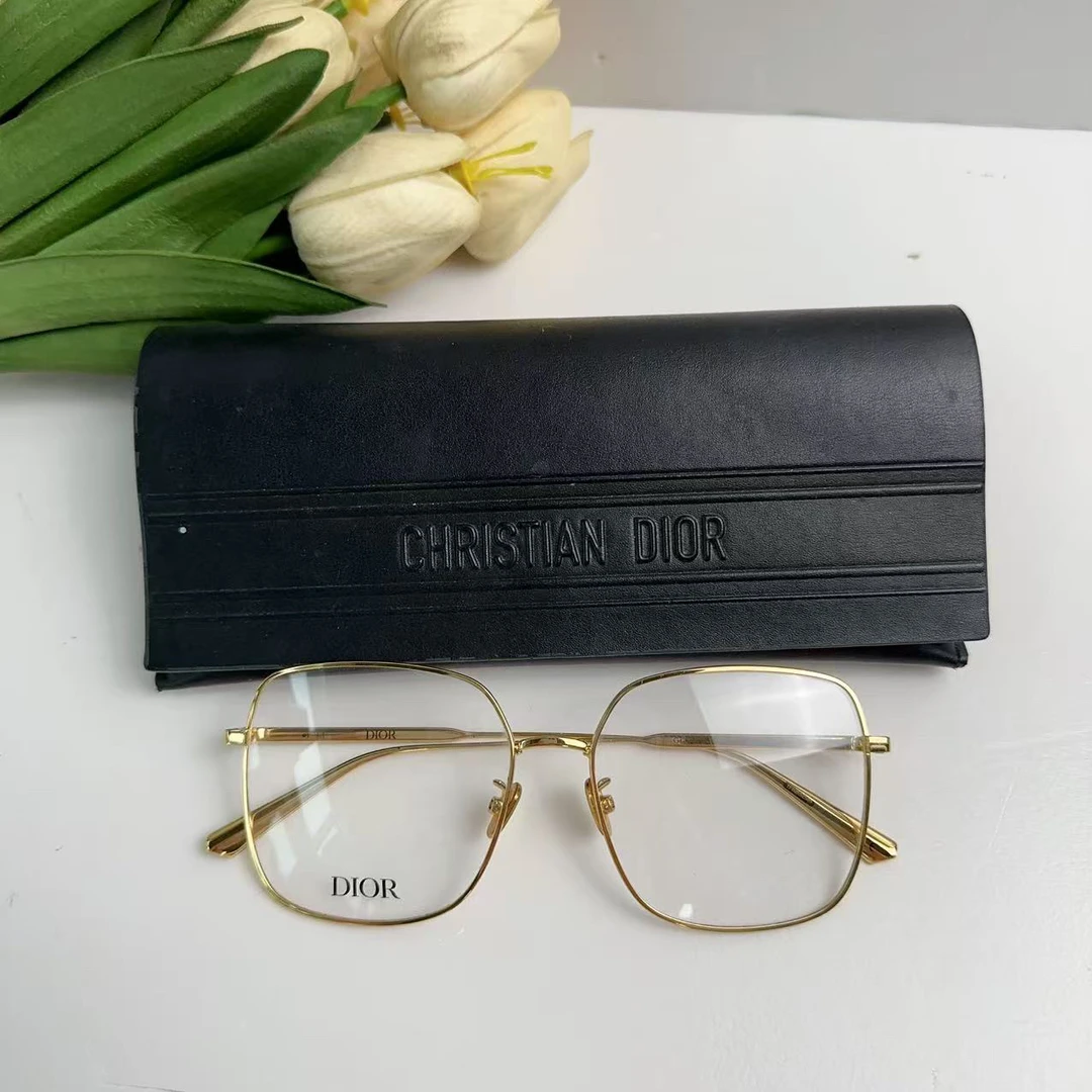 95新 DIOR/迪奥 迪奥金框百搭平光镜