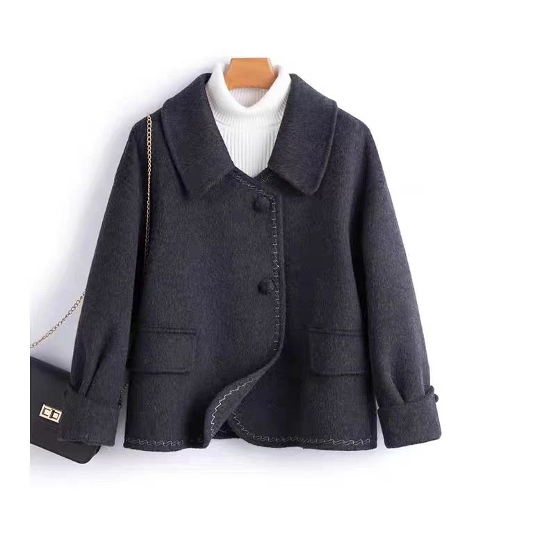 S353【专属】新款时尚显瘦韩系减龄短款双面大衣RS-SY24D803