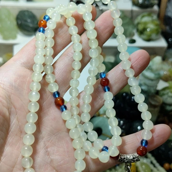 岫玉108粒手串项链未镶嵌