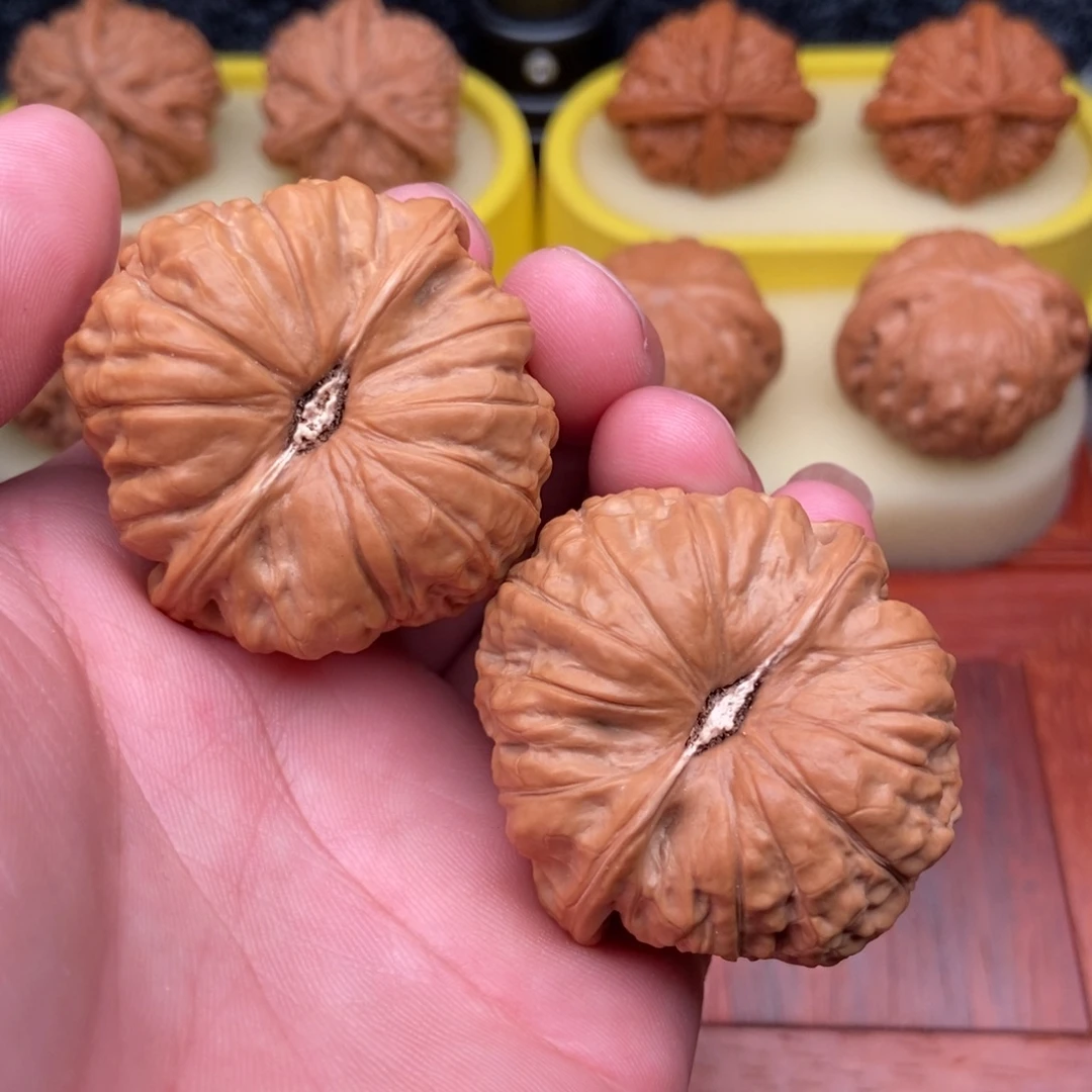 把件文玩核桃凹底南瓜42+