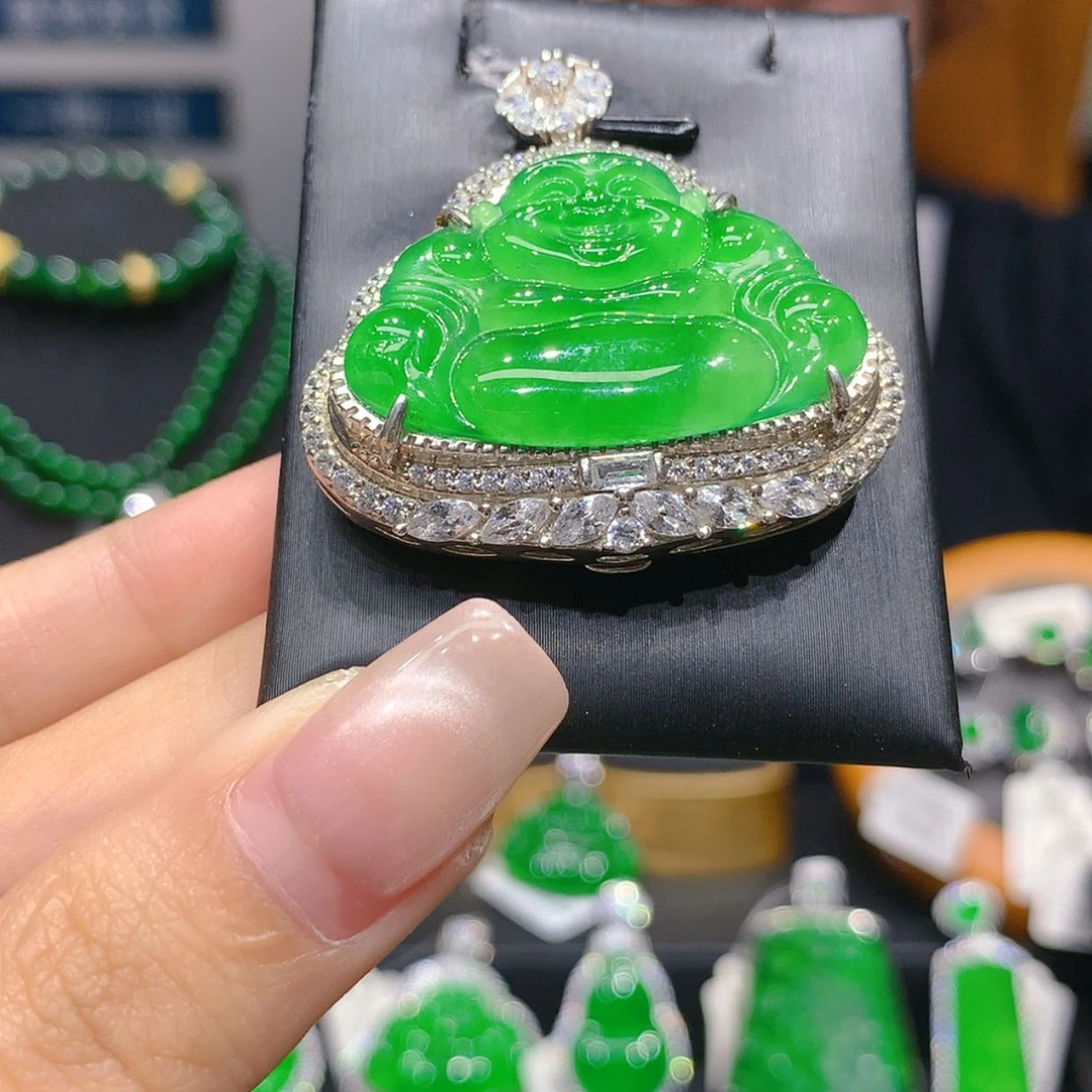 【闪购商品】颈饰银S925镶嵌翡翠6柒姐