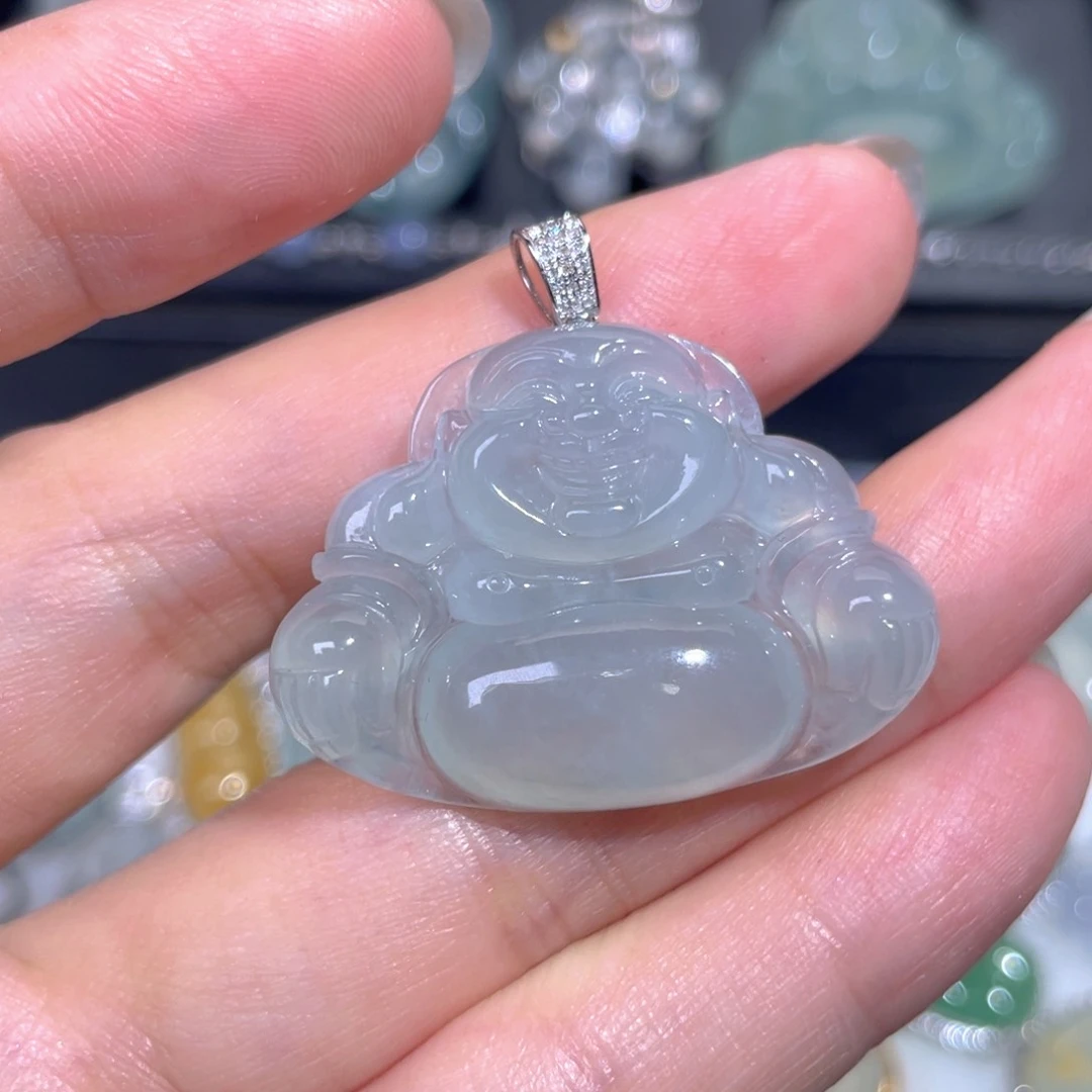 颈饰18K金镶嵌翡翠翡翠