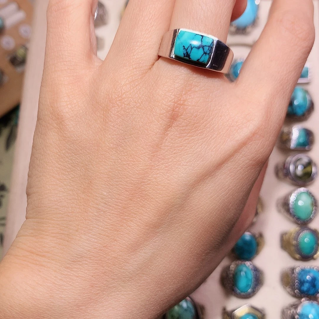 绿松石银S925镶嵌挂件