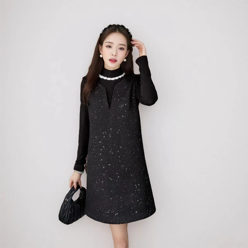 女装春季设计感针织上衣背心裙两件套套装 2501 K