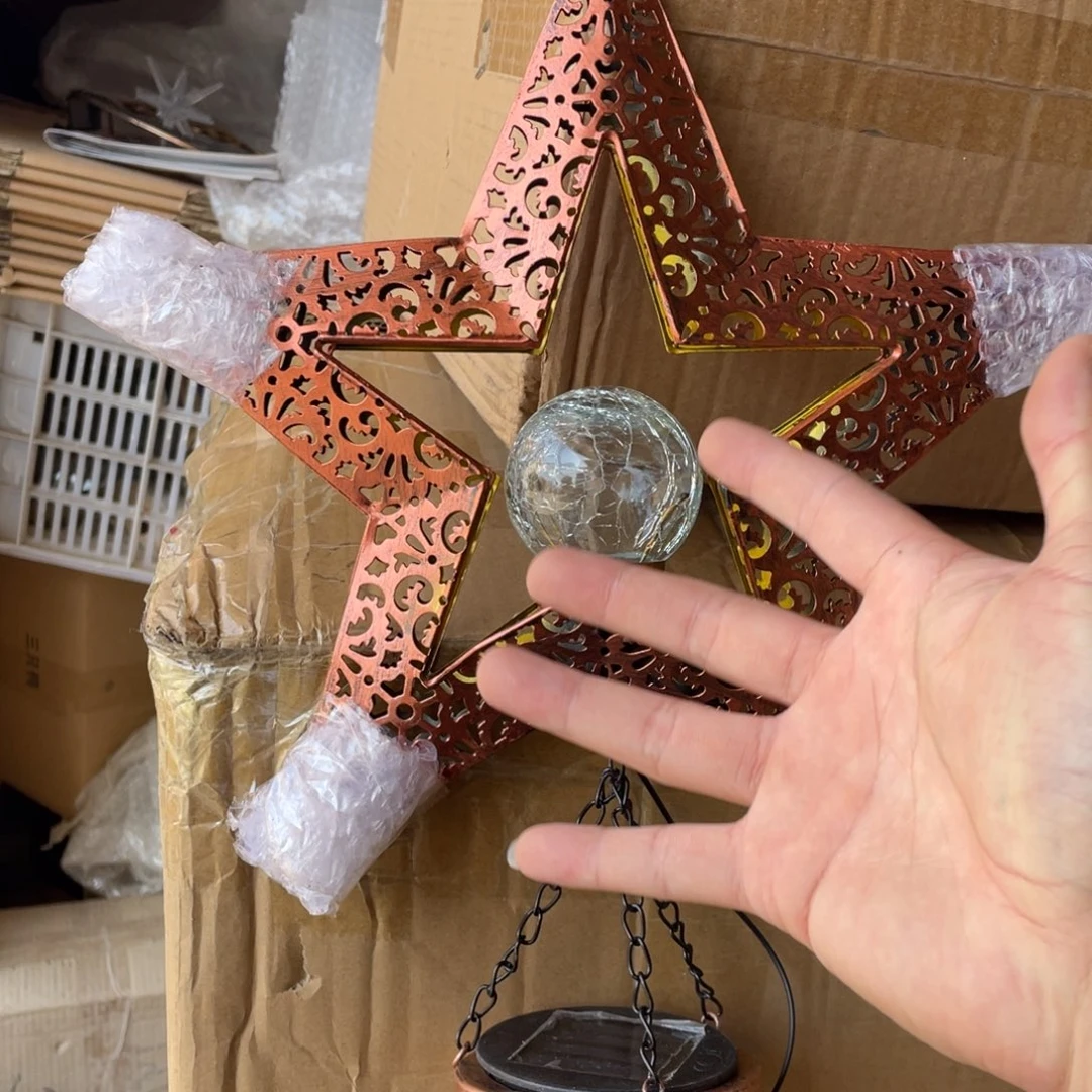 【闪购商品】铁艺星星太阳能风铃