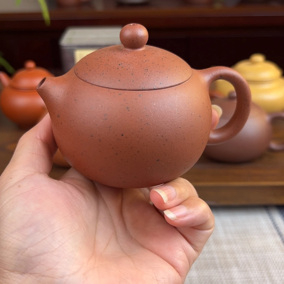 紫砂茶壶大红泥西施全手200cc