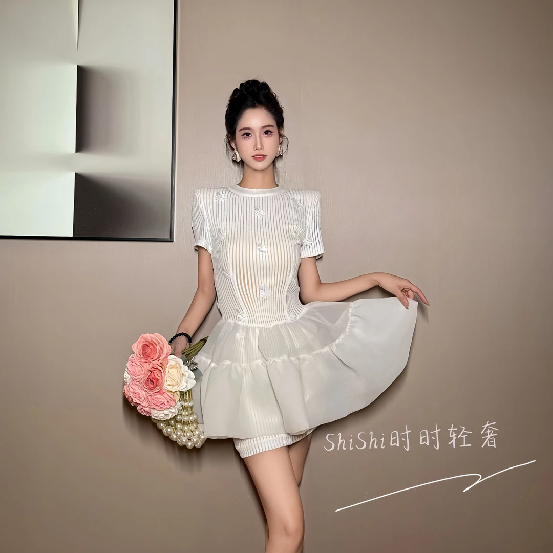 【时时原创】法式少女气质减龄赫本风时尚收腰生日宴会连衣裙21728
