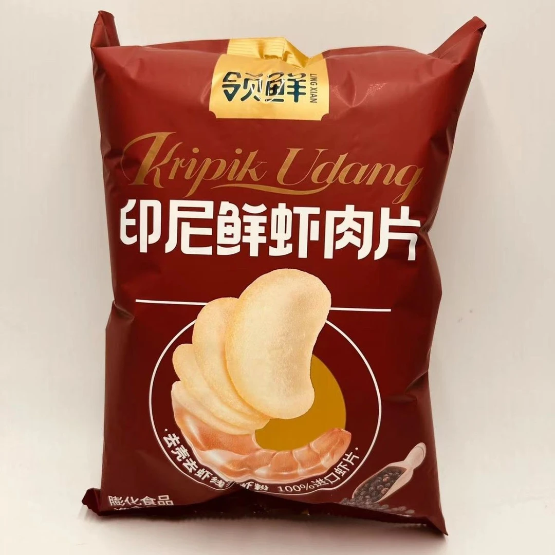盼盼领鲜肉片印尼鲜虾片黑椒虾味休闲薯膨化食品追剧零食网红75g