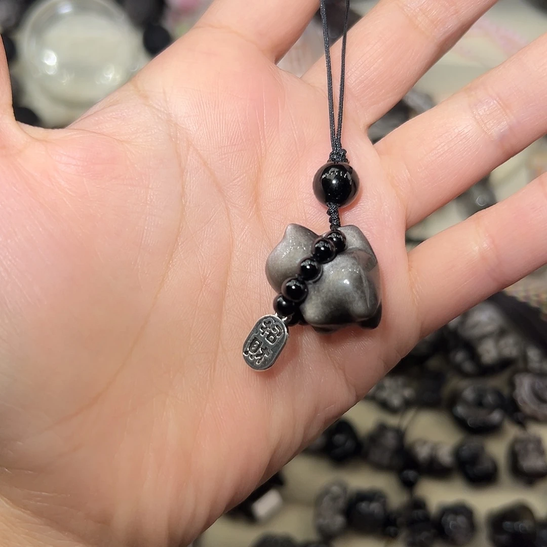 黑曜岩未镶嵌车挂