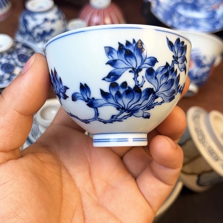 摆件玉兰花鸡心被明景德镇