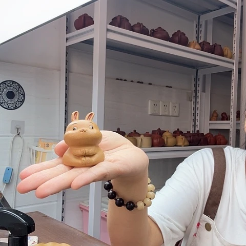 段泥茶案兔子茶宠
