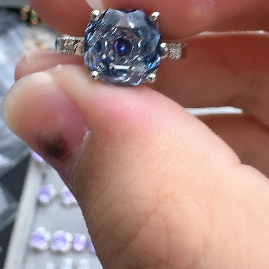 托帕石戒指银S925镶嵌