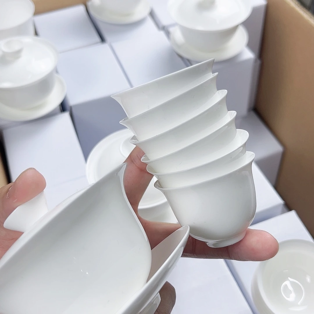 【闪购商品】120+6美人杯骨瓷盖碗套装