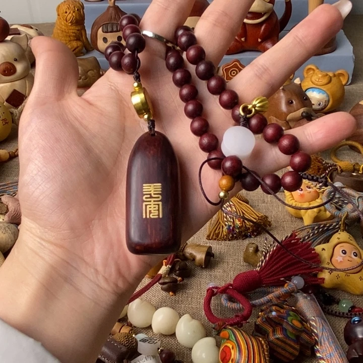 银S925紫檀木挂件