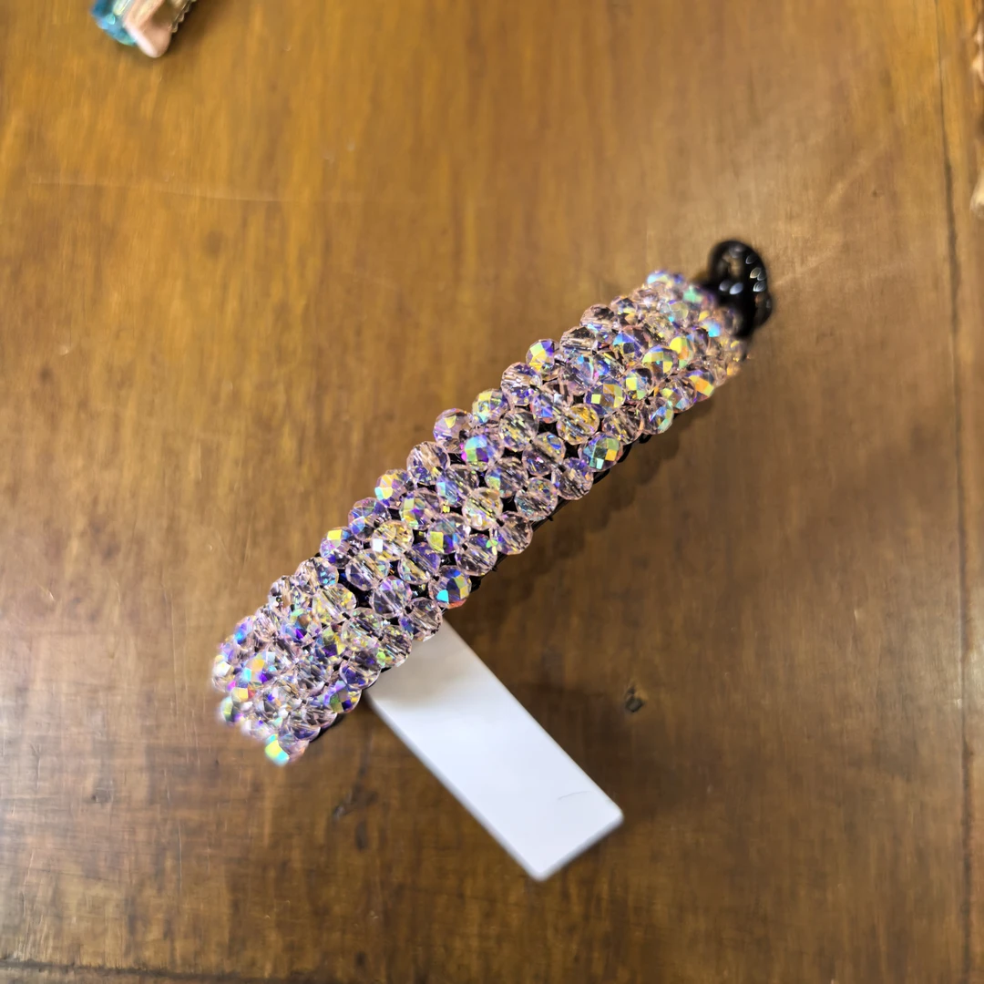 D076紫色水水闪闪马尾扣发夹