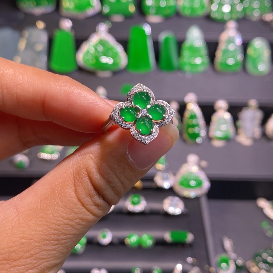 翡翠银S925镶嵌戒指