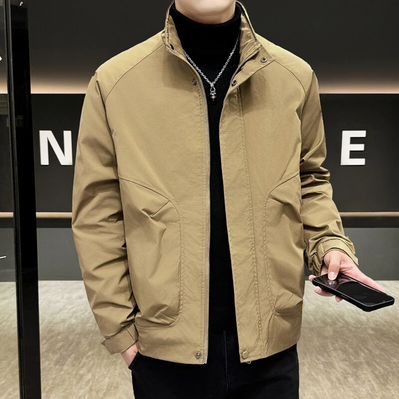 男士春季夹克外套休闲百搭修身帅气韩版大口袋设计时尚潮流男衣
