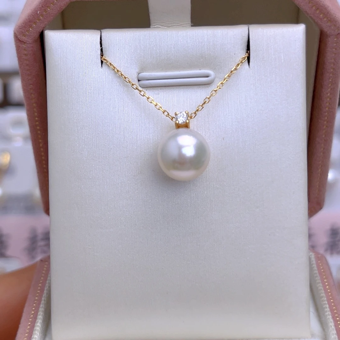 海水珍珠18K金镶嵌套链