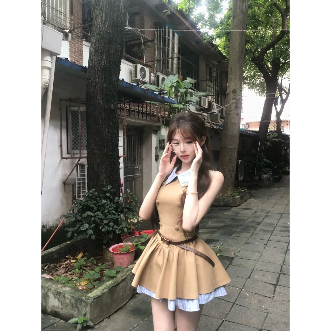 汐汐同款夏季古早学院风连衣裙搭配 PS0089H