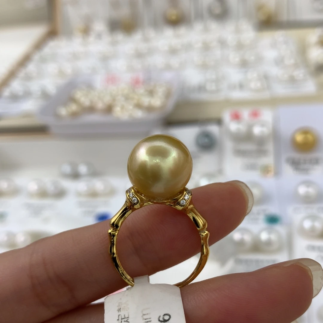 银S925镶嵌戒圈海水珍珠12.5mm