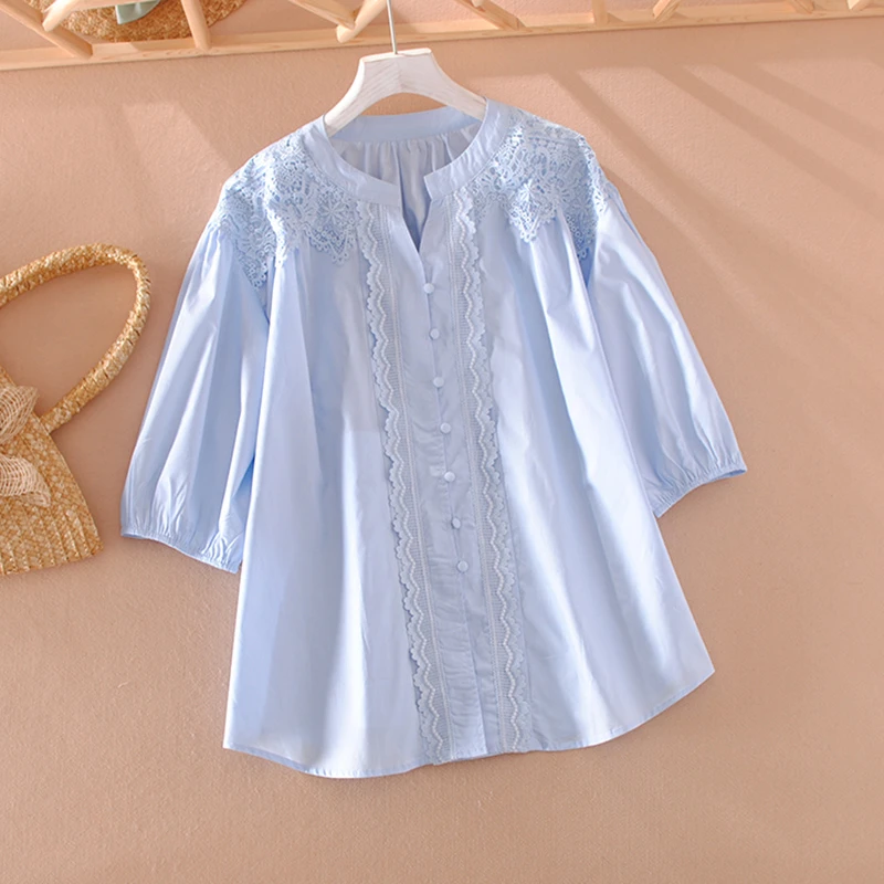 9848夏季小清新减龄镂空开衫衬衫女装上衣女慵懒风衬衣大码宽松