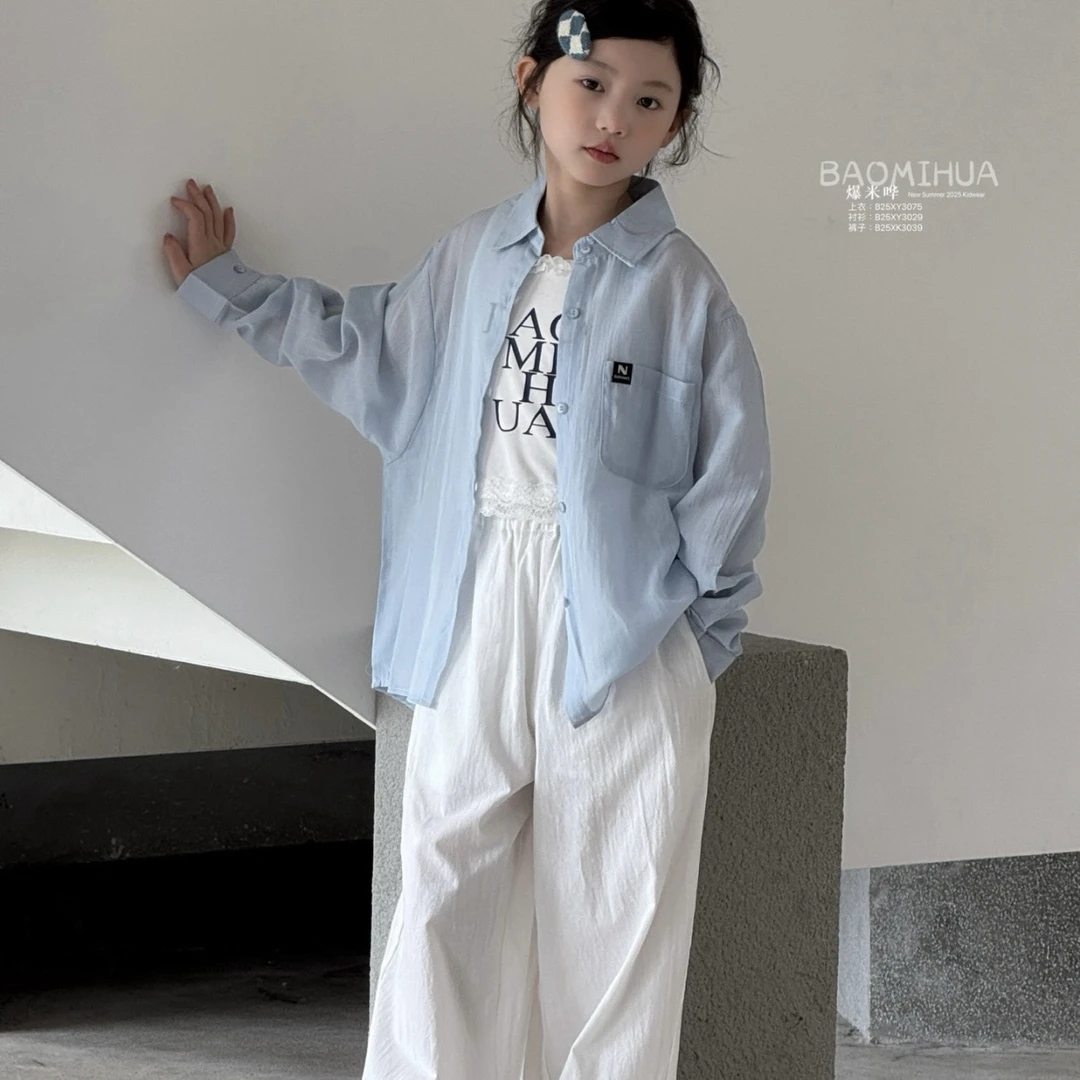 3029童装薄料长袖衬衫