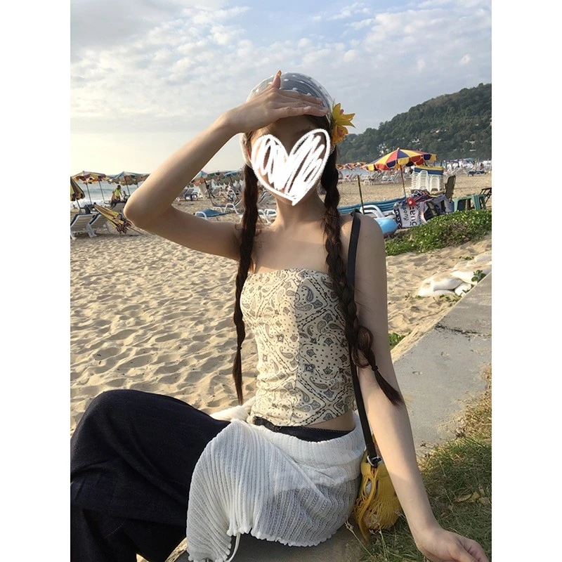 腰果抹胸 夏季复古法式性感显瘦设计感辣妹外穿抹胸通勤打底20713