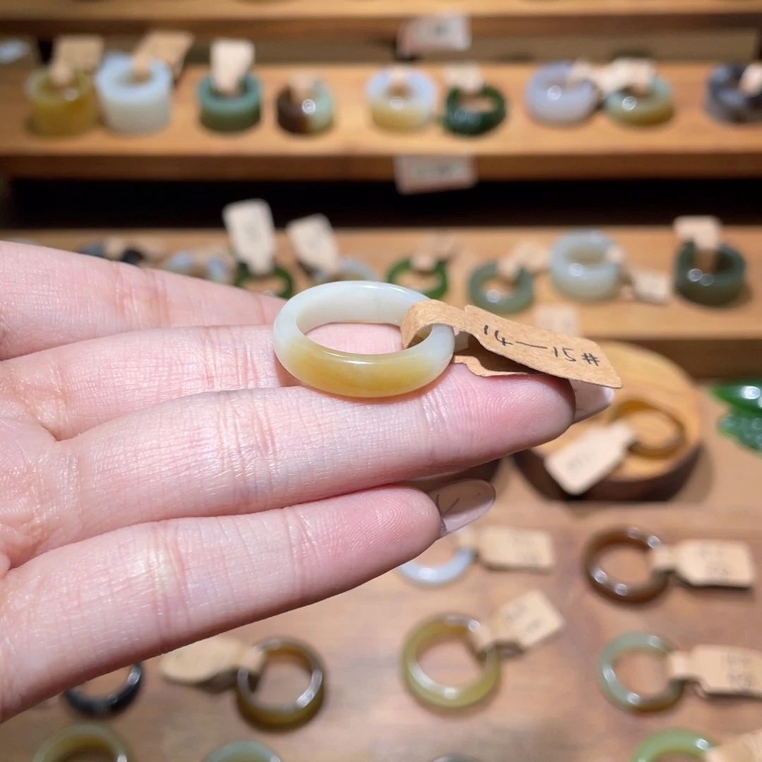 和田玉戒指未镶嵌蓝**空17