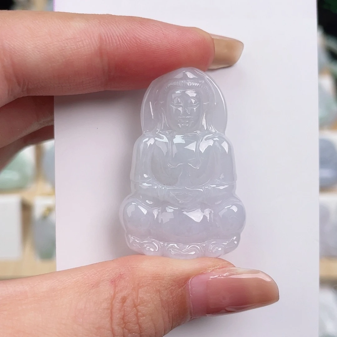 翡翠未镶嵌颈饰观音