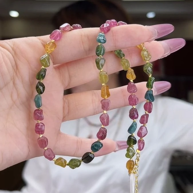 03542822/银S925镶嵌碧玺碧玺项链多样性发货