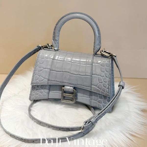 大吉中古/巴黎世家象牙灰xs号沙漏斜挎包