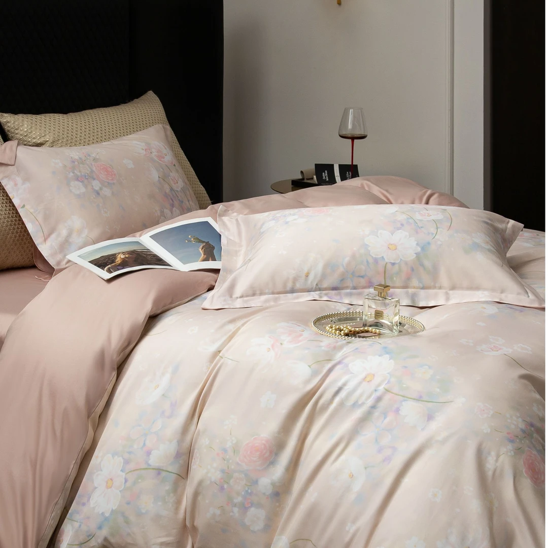 小令造轻奢顶配系列：长绒棉数码印花A类高级感床品【颜色随机】