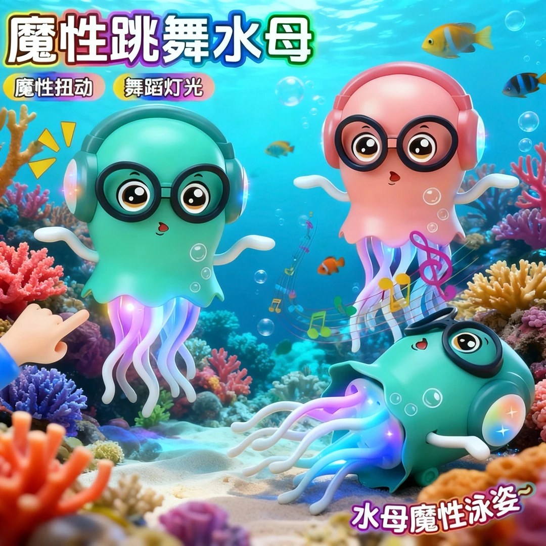 婴儿魔性会跳舞的章鱼发光0一1岁3个月6益智早教新生幼儿宝宝玩具