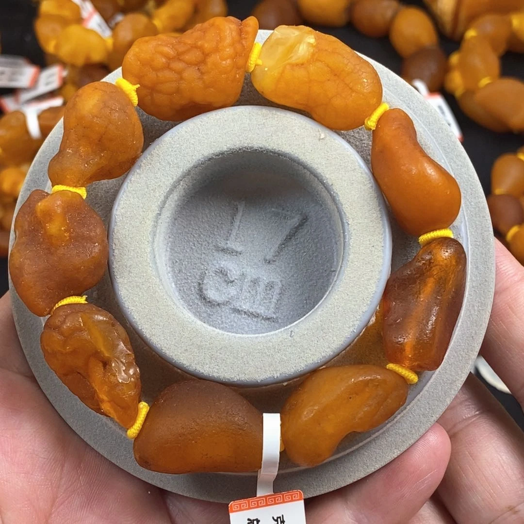 琥珀手链未镶嵌天然的海漂籽
