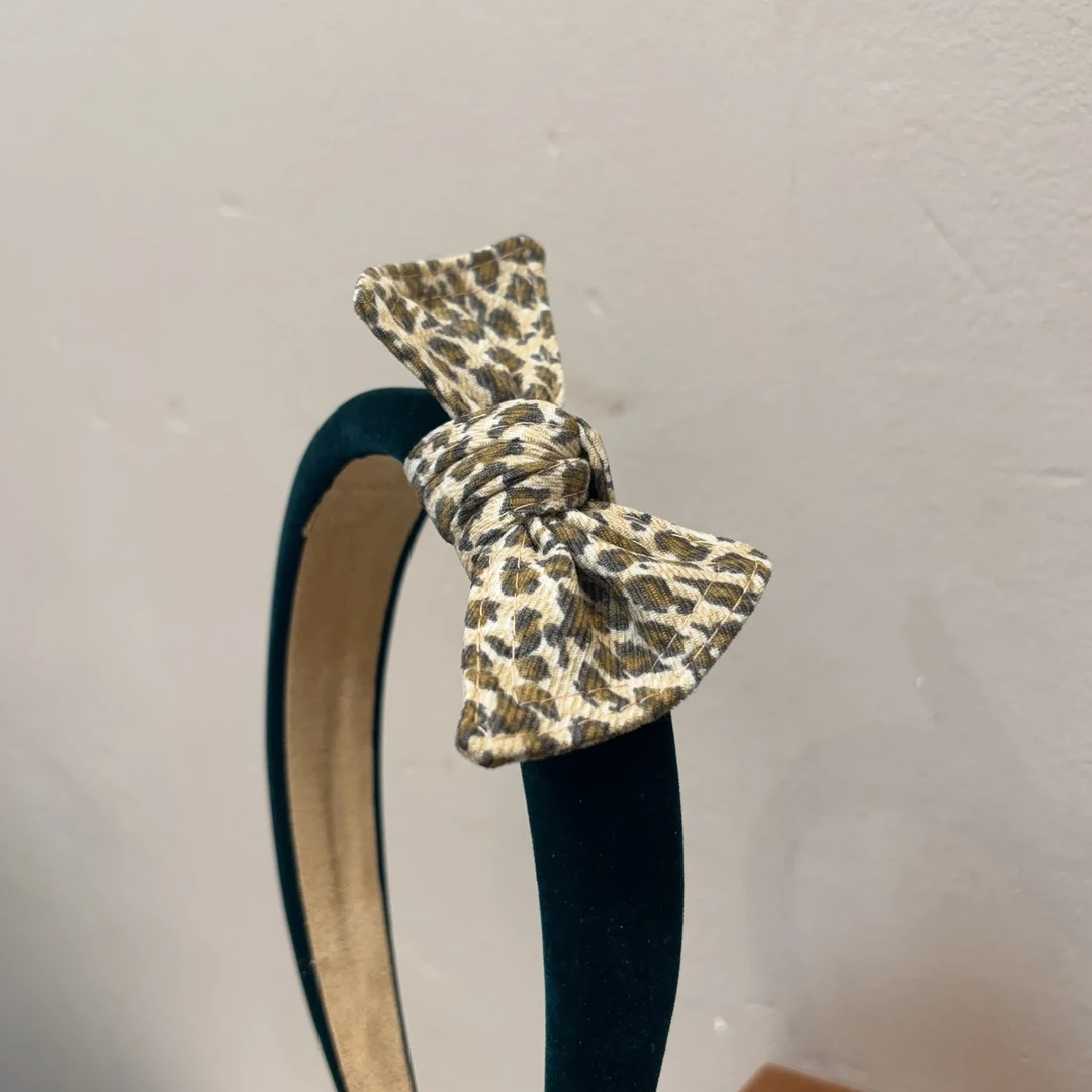 气质豹纹蝴蝶结发箍F520