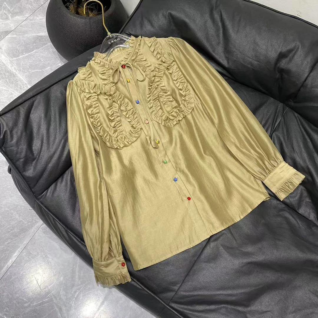 【晨浠定制】新款高级感宫廷风衬衫上衣686067