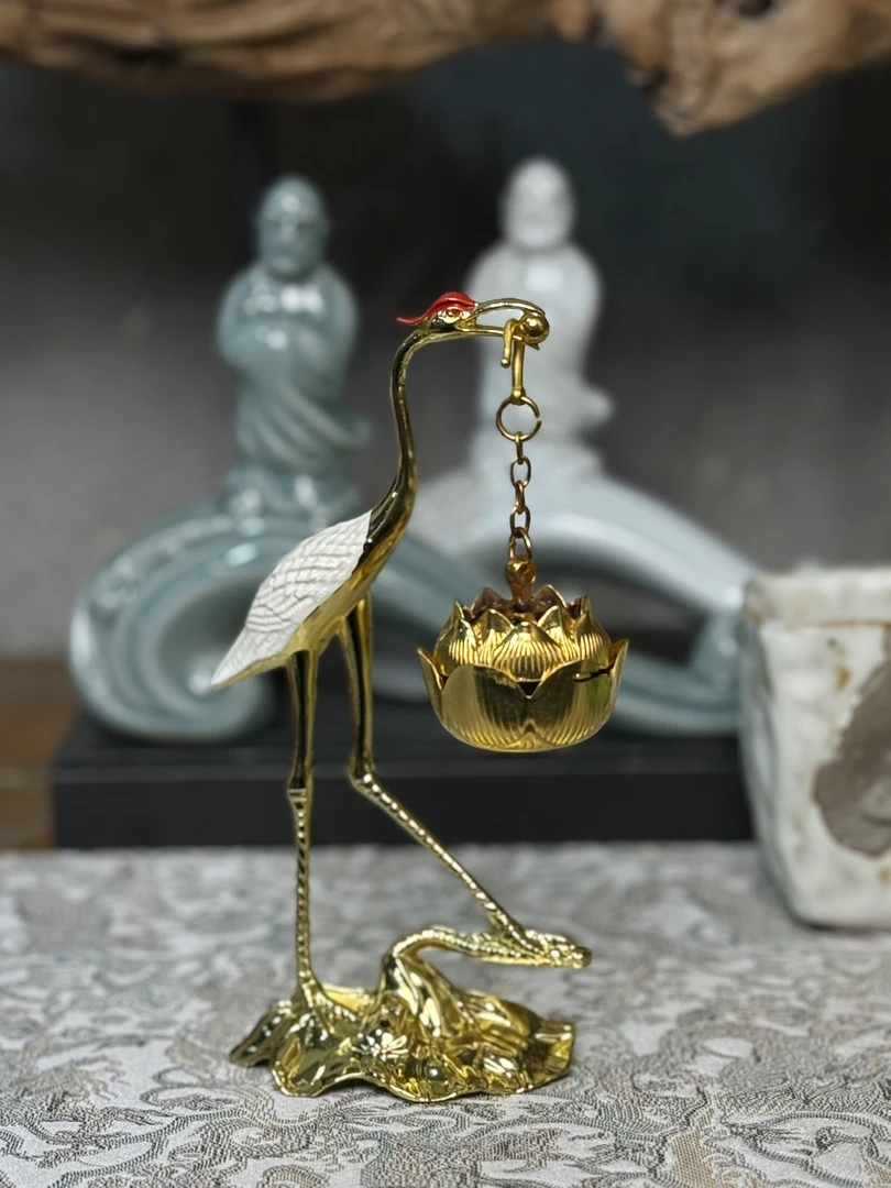 小仙鹤香炉家用摆件