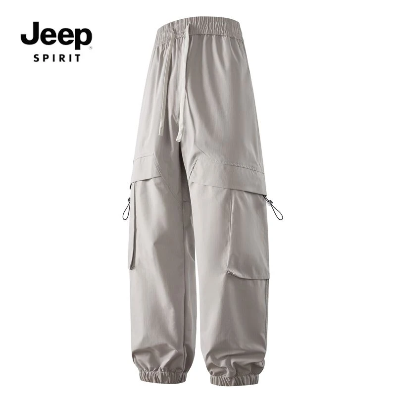 JEEPSPIRIT吉普潮流复古工装裤春季新款户外运动休闲伞兵裤防风裤