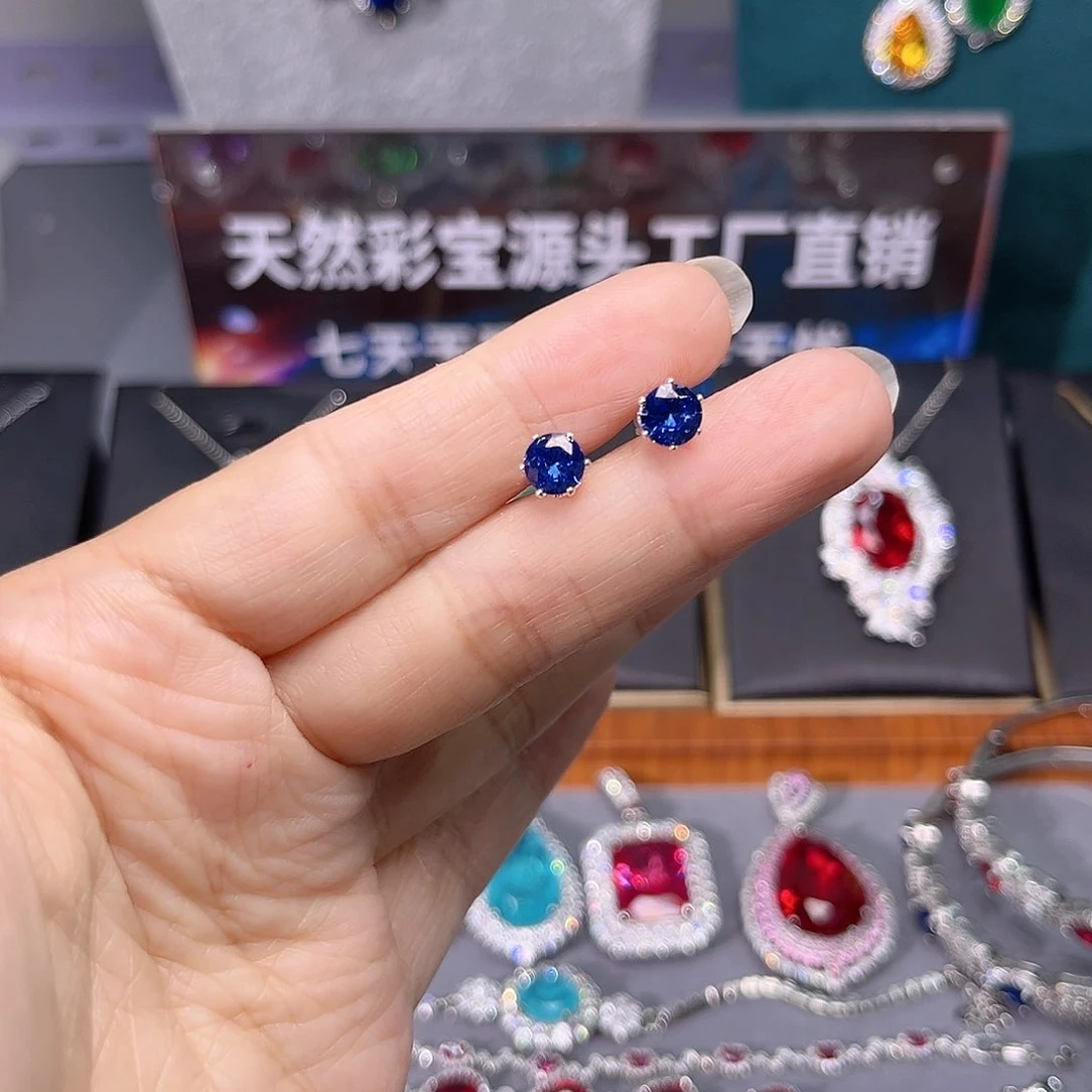 蓝宝石戒指银S925镶嵌f 27