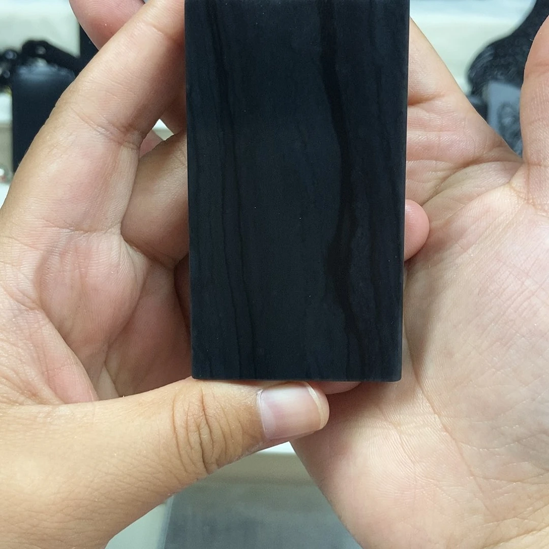 手串未镶嵌和田玉（墨玉）四七无事牌