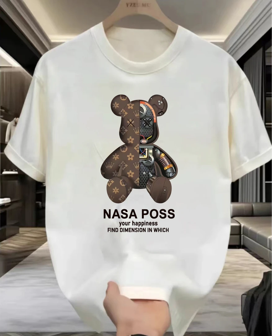 【短袖】新款休闲百搭男女同款ins圆领T恤夏季半袖男女同款-机械熊