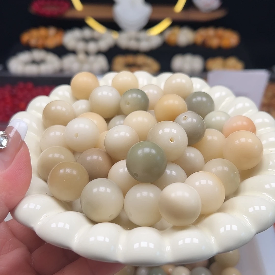 手串菩提根/象牙果微瑕卡17/19干磨圆30颗
