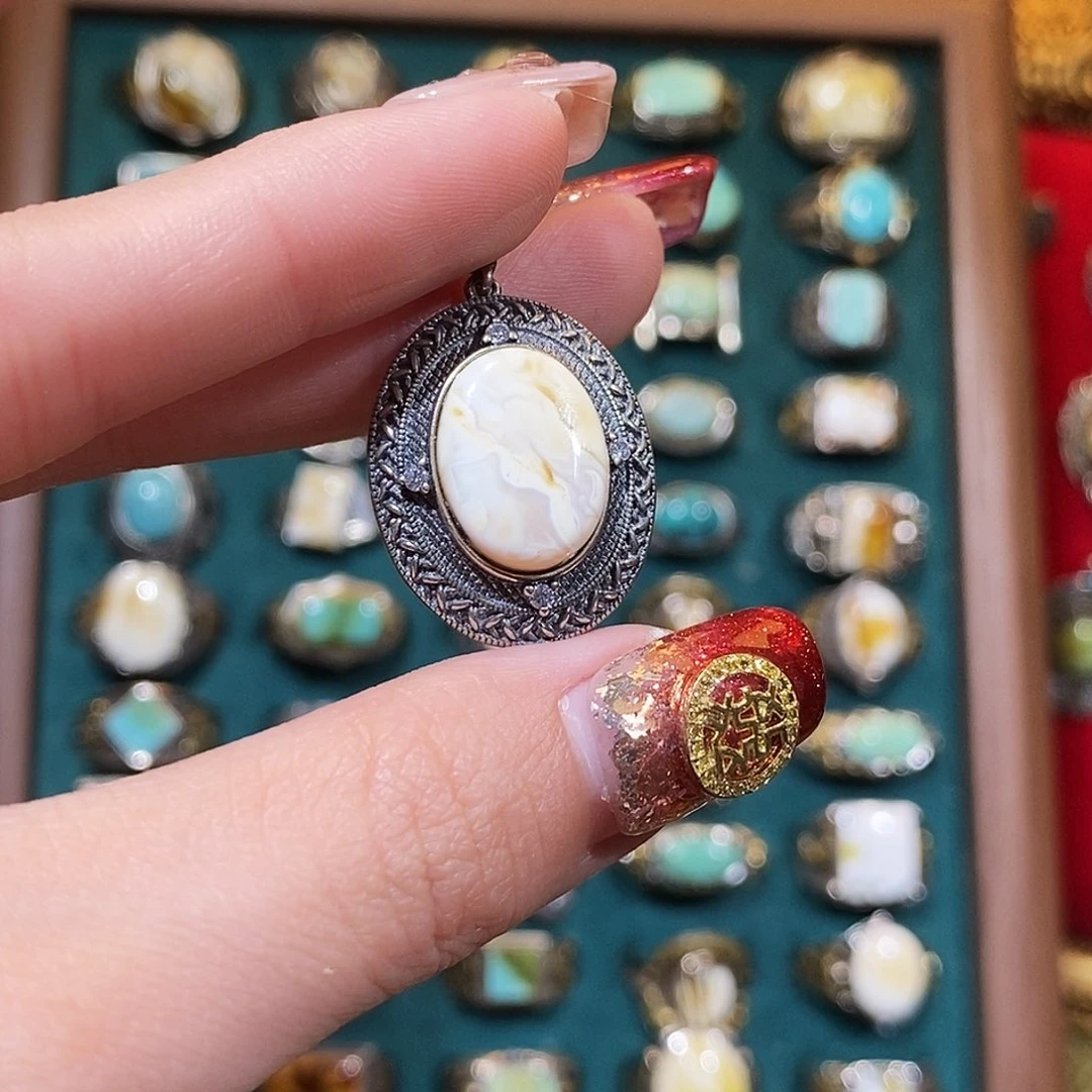 琥珀颈饰银S925镶嵌˗****吊坠