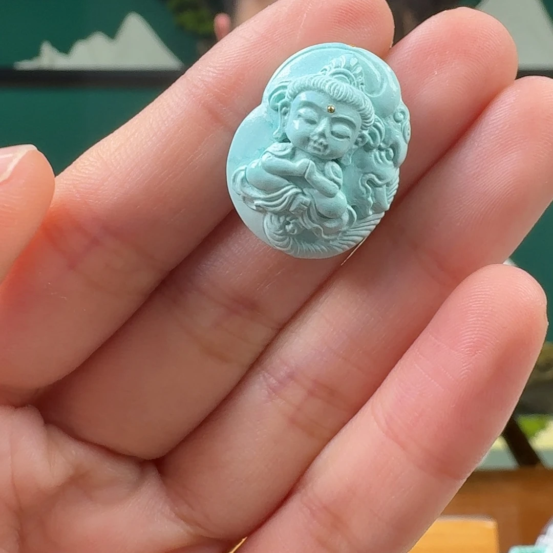 绿松石未镶嵌挂件