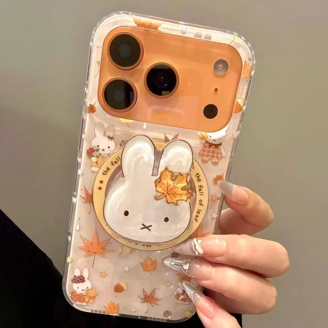 秋日枫叶米菲兔磁吸适用iPhone17promax苹果16pro手机壳可爱15/14