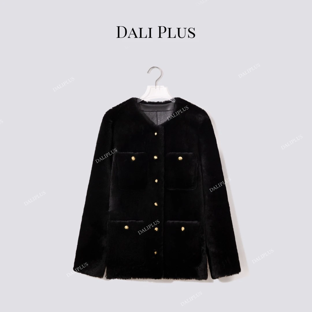 DALI PLUS“西班牙进口美丽奴洛曼‘’皮毛一体皮草外套-D5CH5150