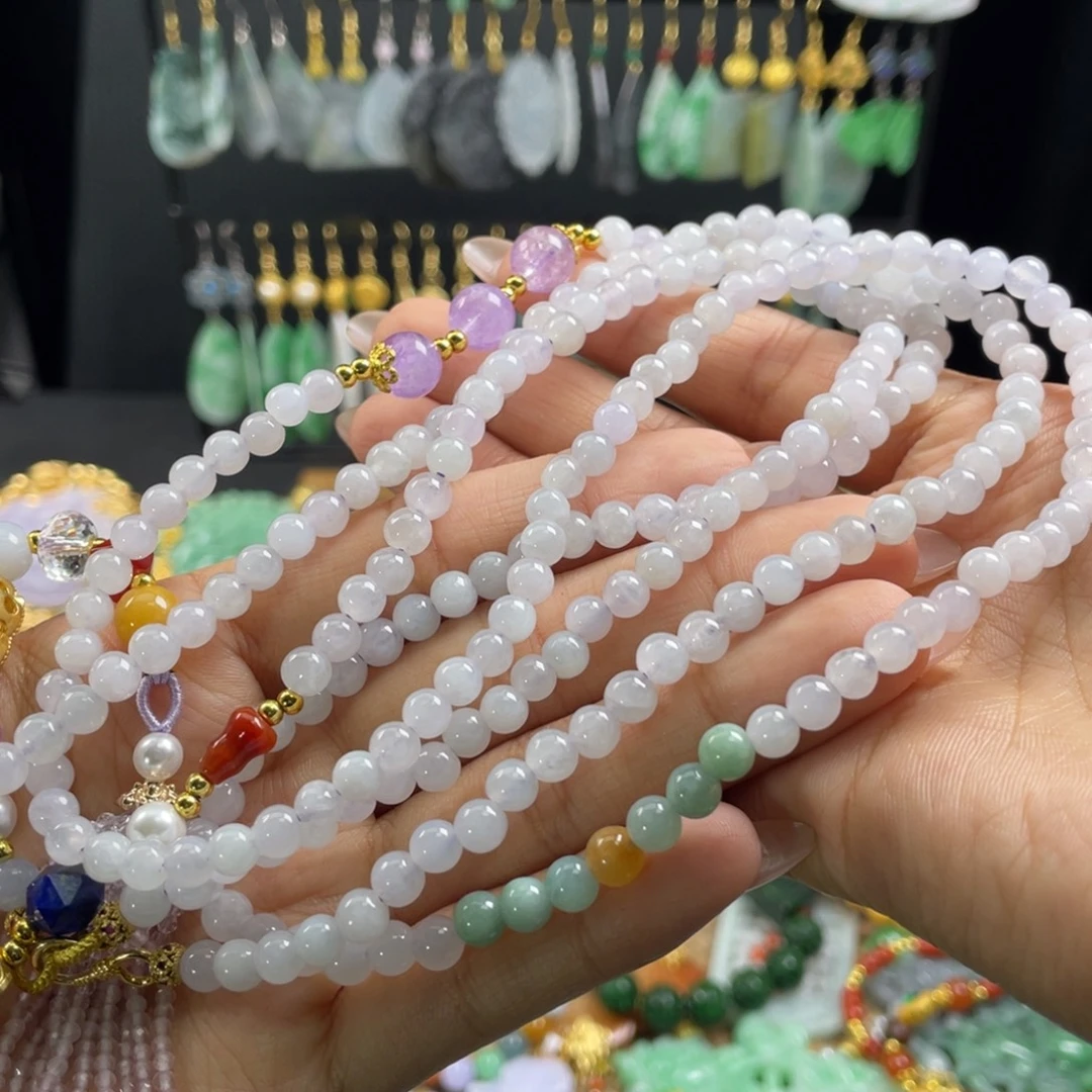 翡翠未镶嵌颈饰代编织