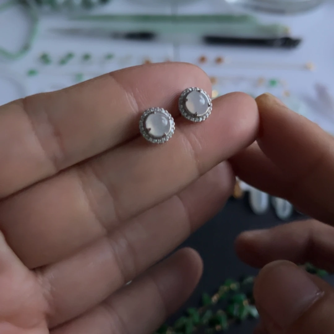 翡翠银S925镶嵌耳饰福利